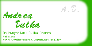 andrea dulka business card